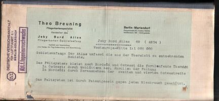 Бортовая карта ввс Германии начала 1940 года