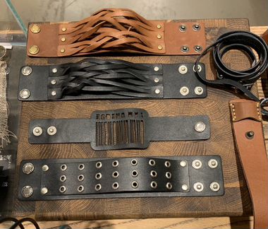 Браслеты из кожи в стиле панк унисекс. Новые
