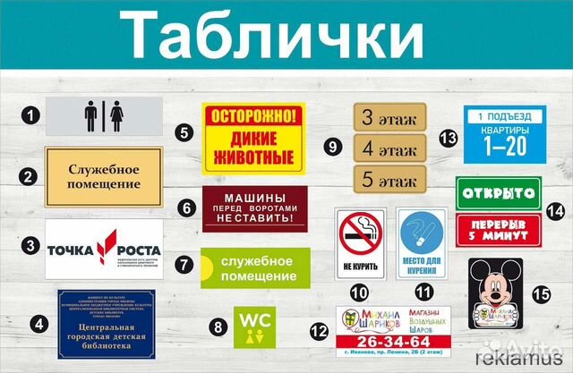 Таблички/Указатели/Бирки/Режим работы