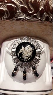 Брошь винтажная с подвесками