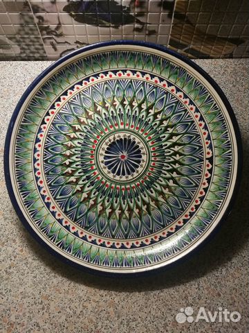 Ляган синий 38 см. плоский