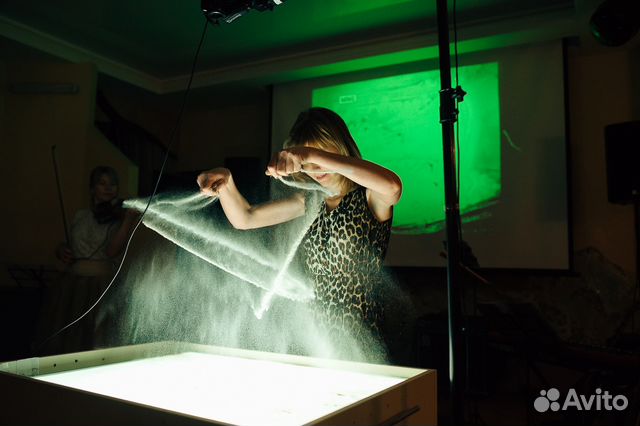 Песочное шоу,портреты из песка, видео поздравления