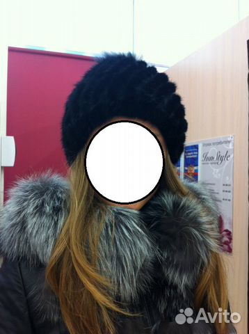 Шапка вязаная из норки. Новая