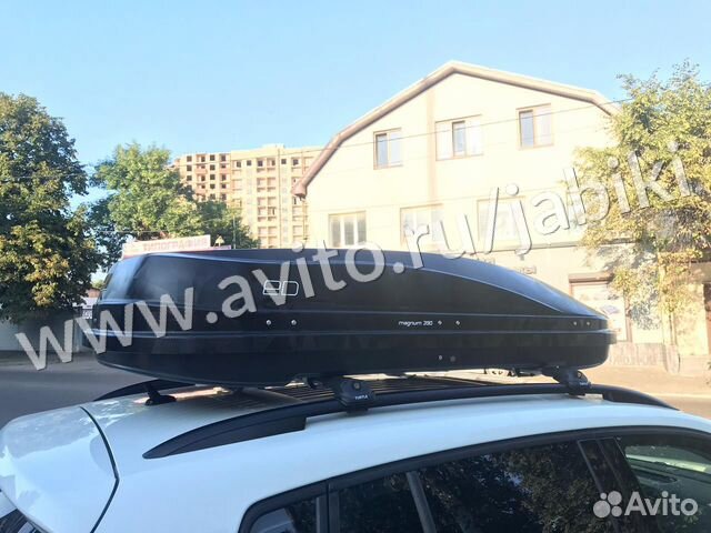 Автобокс на крышу ED 390L черный карбон