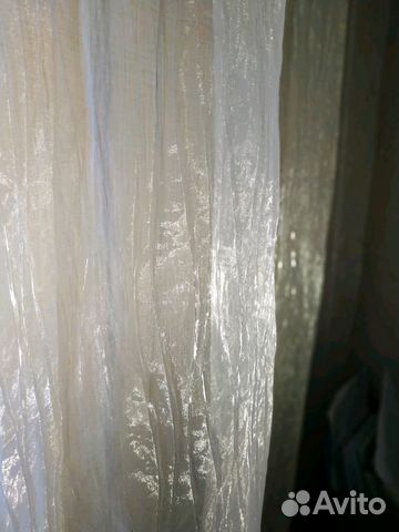 Тюль белый органза на шторной ленте