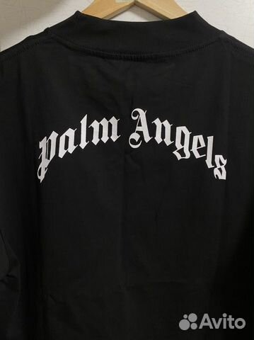 Черная футболка palm angels с медведем premium