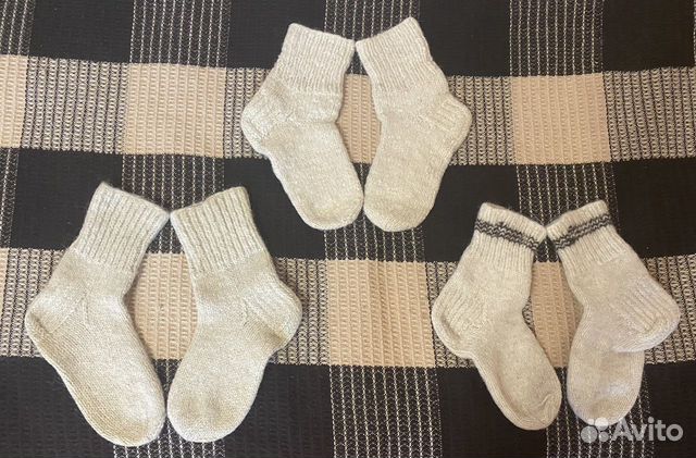 Носки ручной вязки шерстяные (овечья шерсть)