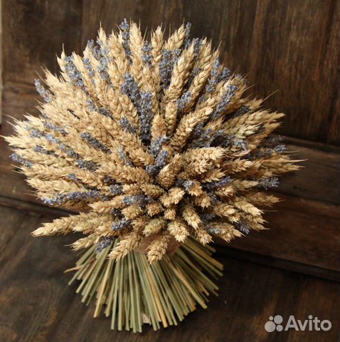 Букеты из колосьев, лаванды и сухоцветов