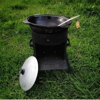 Чугунный Казан+Печь. Шумовка и набор специй в пода