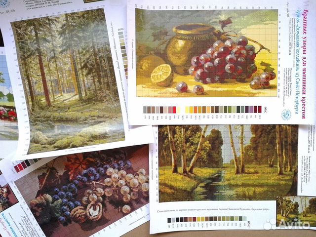 Бумажные схемы, вышивка крестом