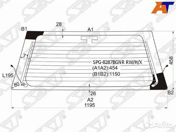 Стекло заднее toyota RAV4