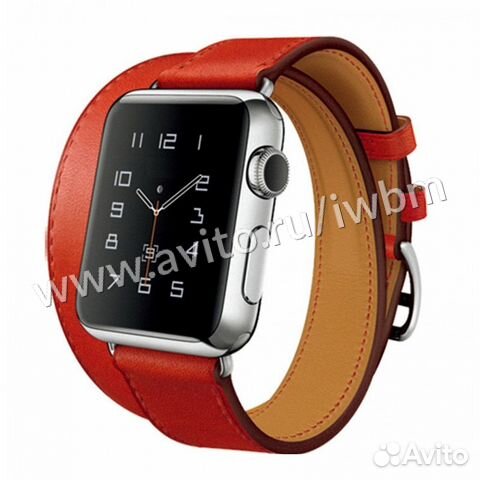 Ремешок Double Tour кожа Apple Watch 38/40/41 крас