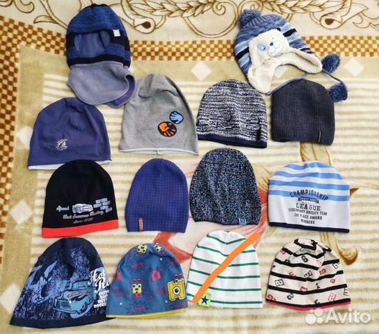 Шапки на мальчика, 4-9 лет (50-52-54)