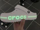 Crocs кроксы белые светящиеся