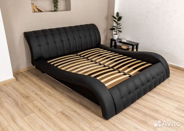 Кровать 200х200 черная Мадрид
