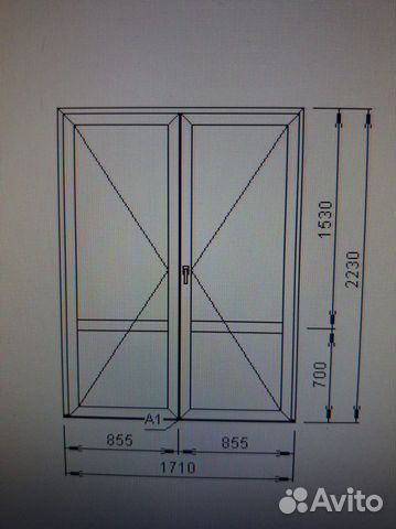 Дверь пвх межкомнатная штульповая 1710*2230