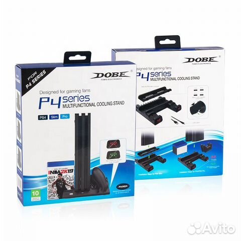PS4 Slim/Pro/Fat подставка с охлажд.+заряд.станция
