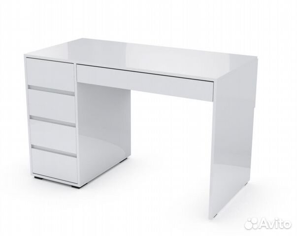 Вега new стол письменный белый глянец белый