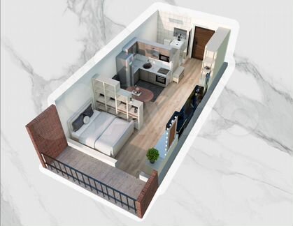 Квартира-студия, 25,6 м², 5/9 эт.