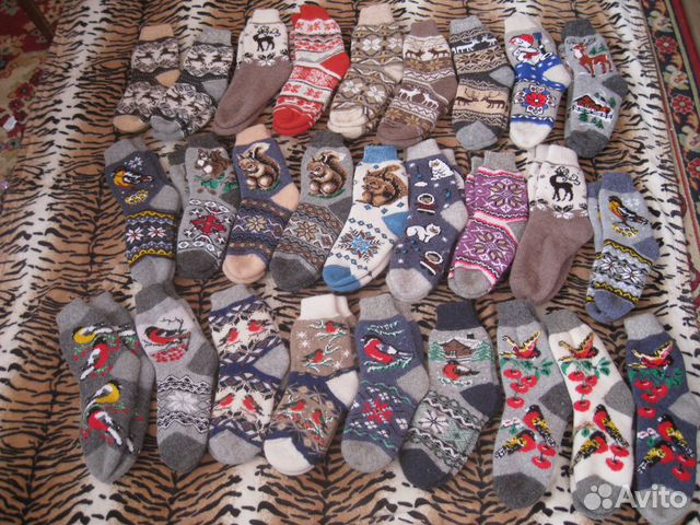 Теплые женские носки следки шерсть козий пух