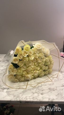 51 роза. 101 роза. Доставка цветов. Белые розы