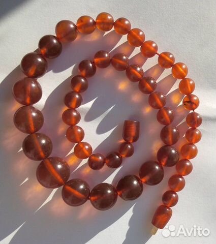 Янтарные бусы старинные