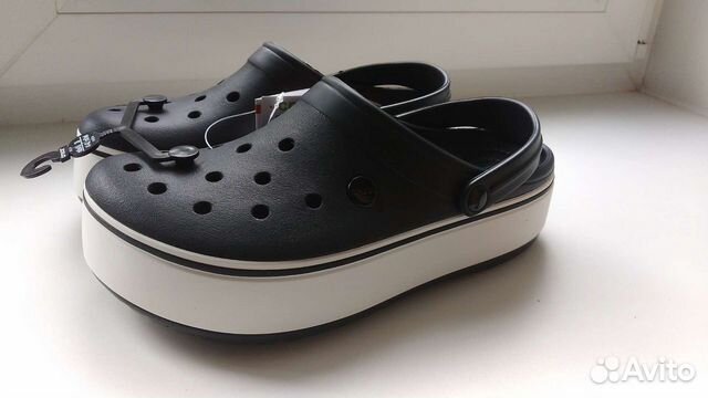 crocband platform clog white