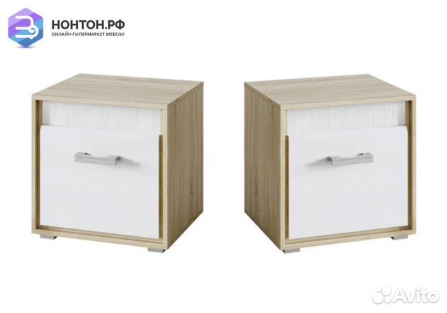 Комплект прикроватых тумб Фортуна белый глянец