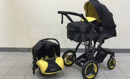 Коляска белеко 3в1 цвет черно-желтый + доставка