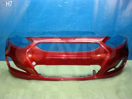Бампер передний Hyundai Solaris Красный гранат