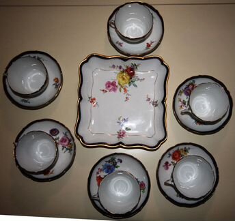 Чайный сервиз Meissen Мейссен кобальт нач. XX века