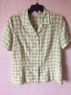 Блузка летняя в клетку зеленая