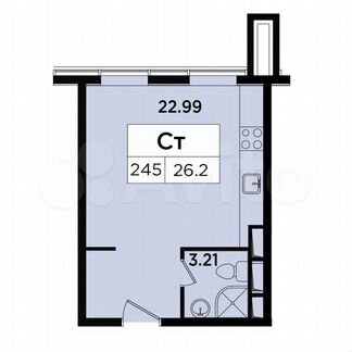 Апартаменты-студия, 26.2 м², 18/18 эт.