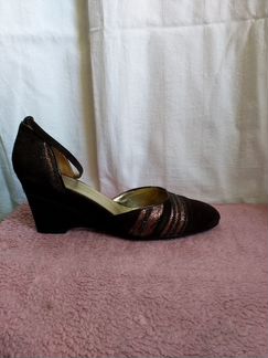 Туфли замшевые коричневые на танкетке Renaissance