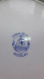 China blau rosslau, 2 фарфоровые тарелки