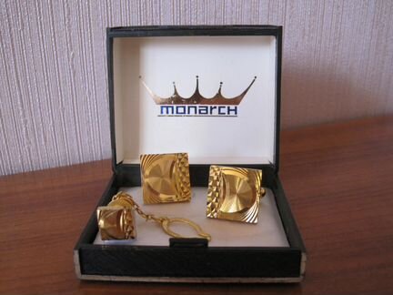 Запонки и булавка для галстука Monarch, винтажные