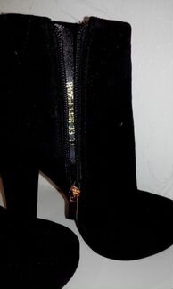Ботильоны замшевые черные, р-р 33