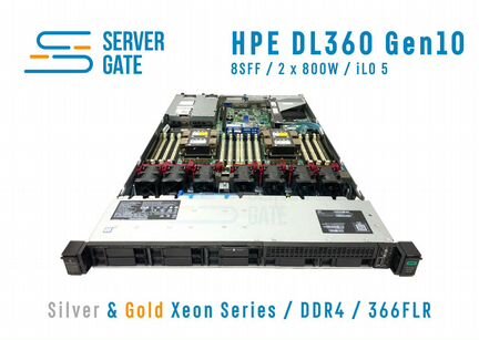 Сервер HPE DL360 G10 8SFF 2 x Xeon Gold 256 GB