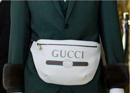Поясная Сумка на пояс Gucci Capitan Белая Гучи Log