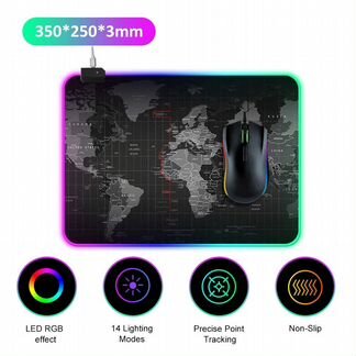Игровой коврик для мыши и клавиатуры с RGB