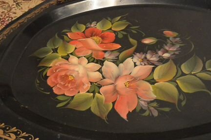 Металлический поднос.жостово