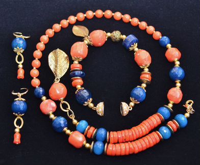 Колье бусы браслет серьги Агат Бирюза Коралл