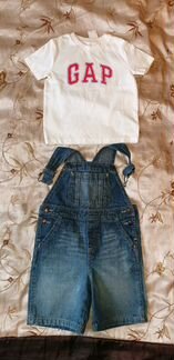 Новая футболка gap и Джинсовый комбинезон osh kosh