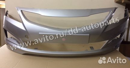 Бампер Солярис Хендай 2014-2017 RHM Серебро