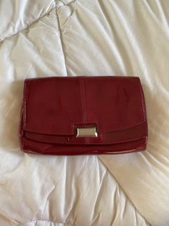 Клатч ecco лакированный бордовый