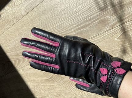 Кожаные Перчатки чёрные новые
