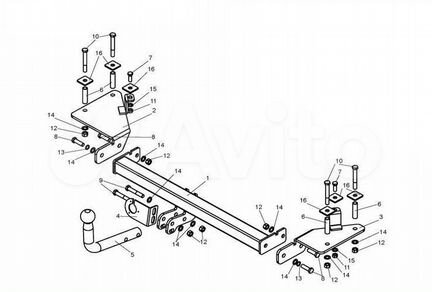 Фаркоп на Шевроле Ланос/Сенс/Шанс седан. Новый