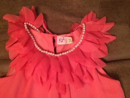 Платье коралловое 11-12