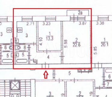 2-к квартира, 57 м², 3/8 эт.