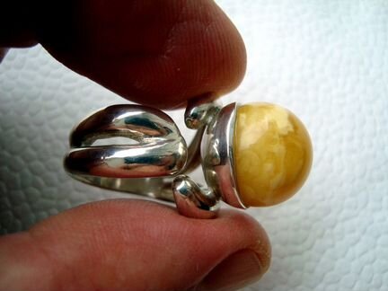 Янтарь кольцо серебро